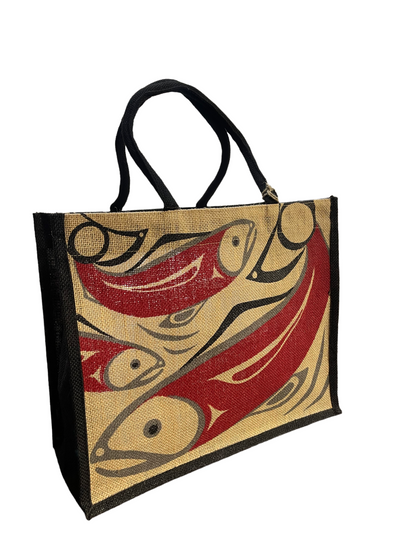 Tote Bag - Jute - Salmon - Red