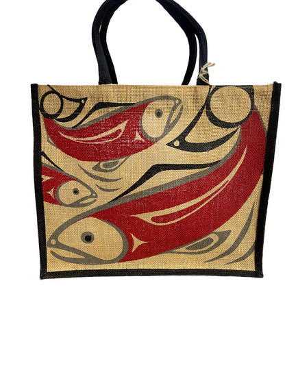 Tote Bag - Jute - Salmon - Red