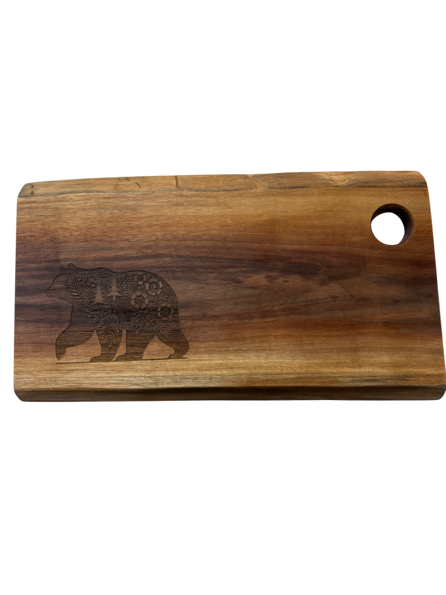 Serving Board - Canadian Walnut Wood - Flower Bear - Live Edge