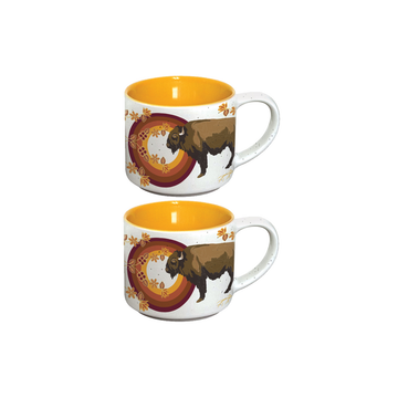 Espresso Mug - Ceramic - Set of 2 - Buffaloes (MashkodeBiizhikina)