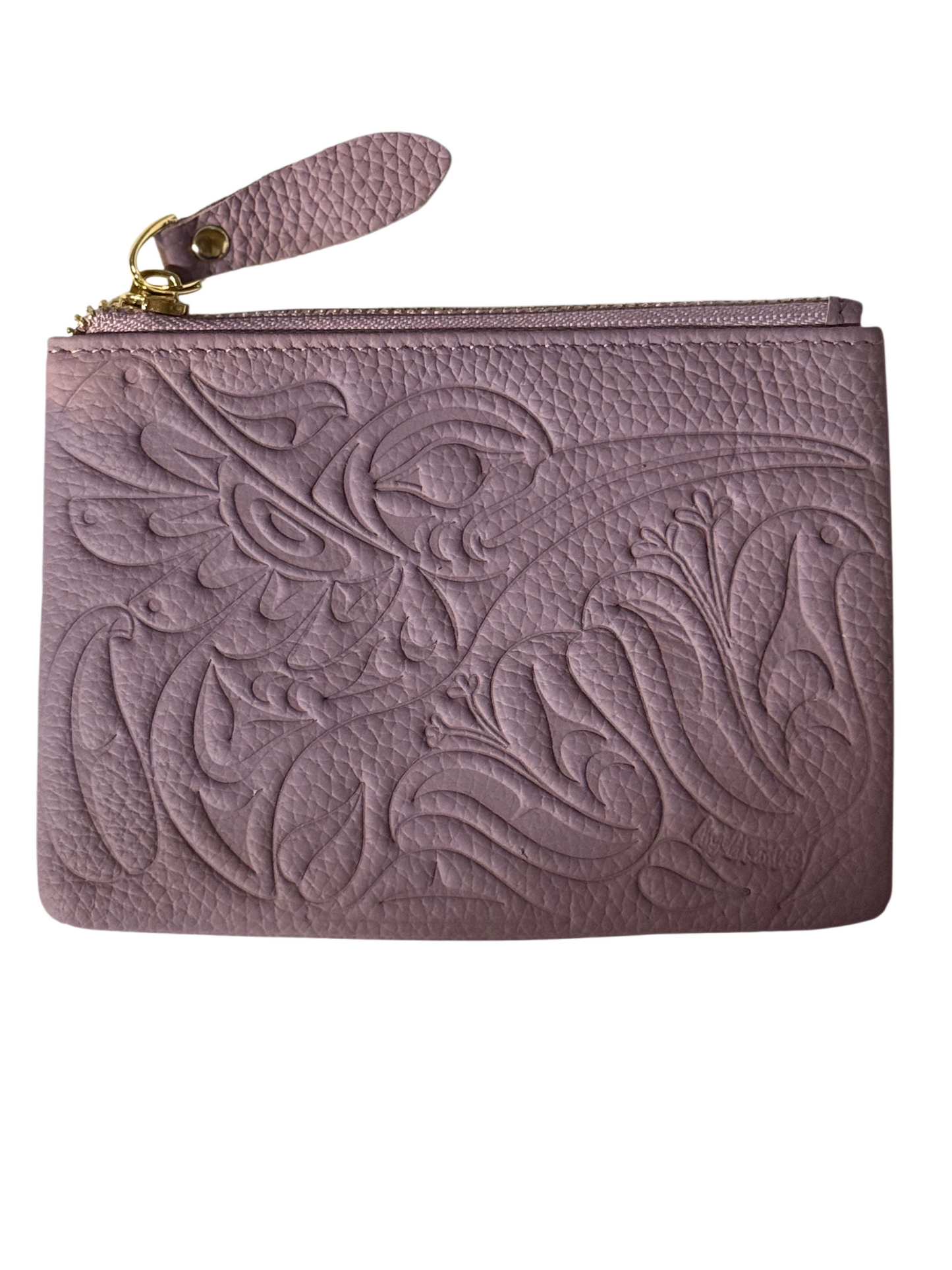 Coin Purse  - Leather - Purple - Hummingbird