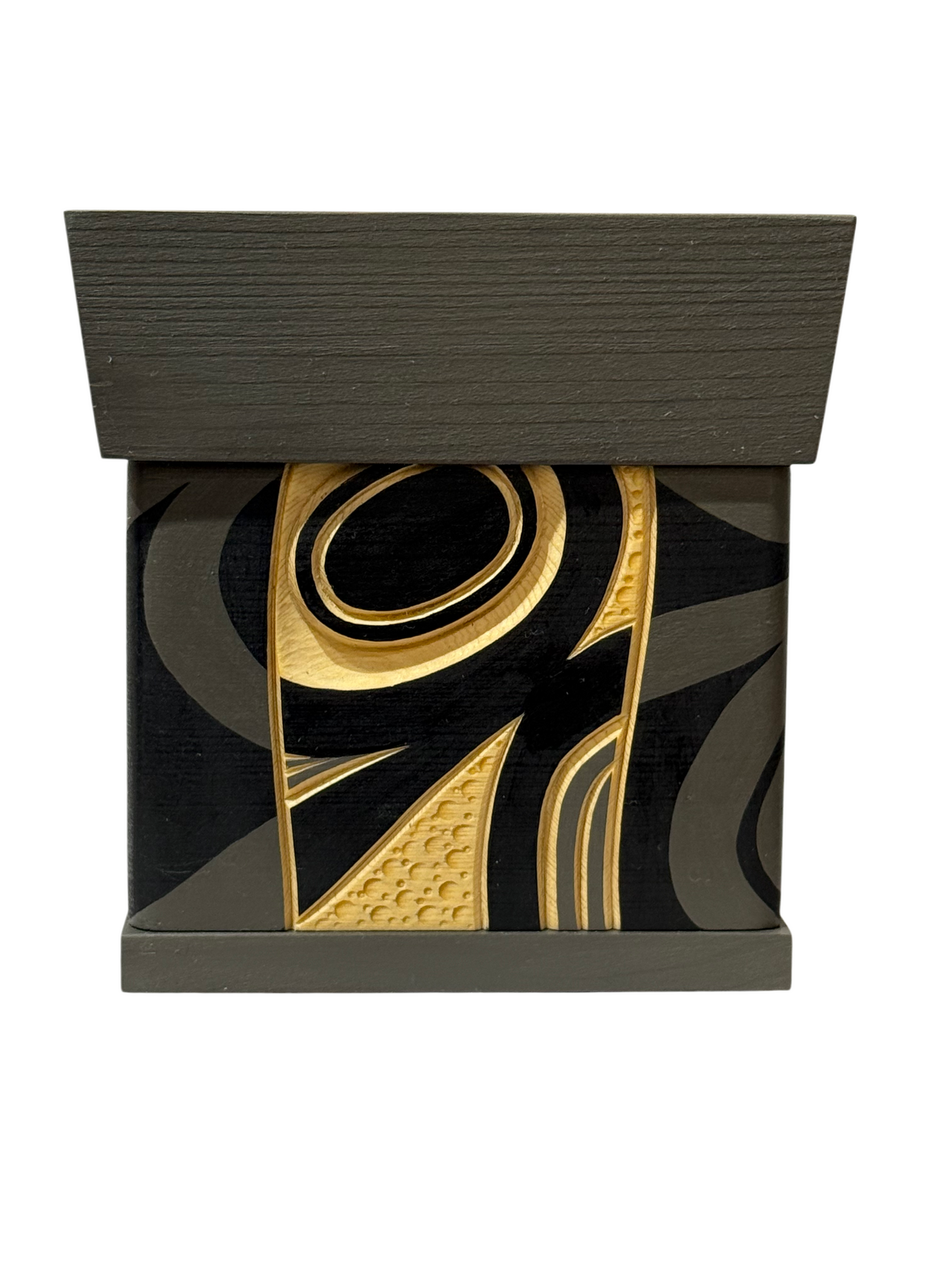 Bentwood Box - Carved - Wolf - Grey