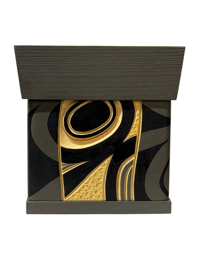 Bentwood Box - Carved - Wolf - Grey