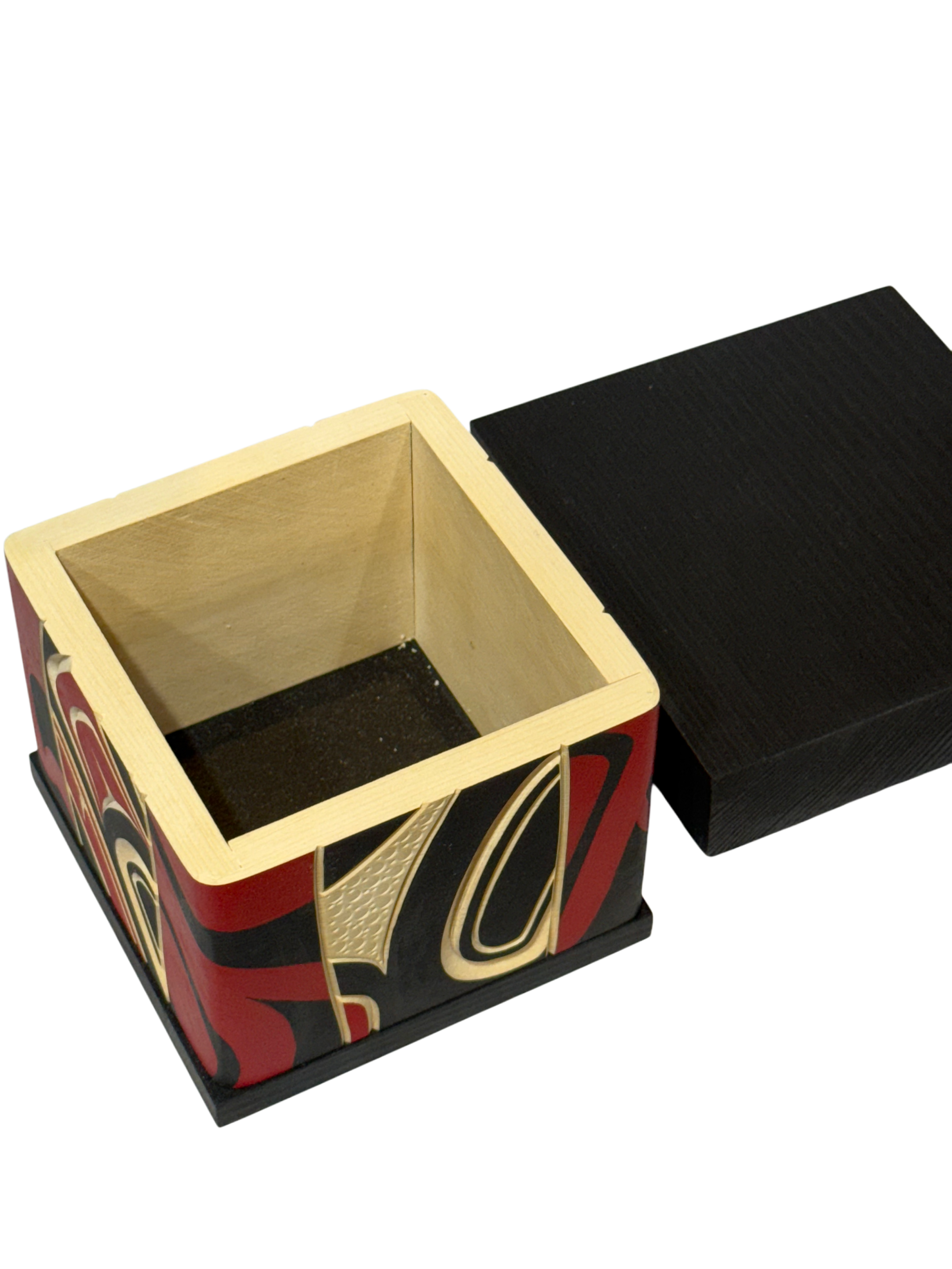 Bentwood Box - Carved - Eagle - Black