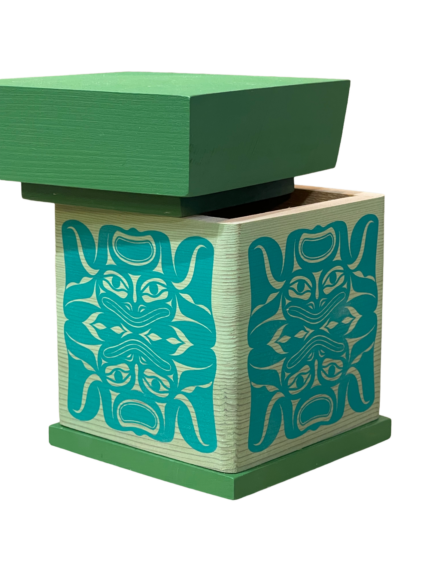 Bentwood Box - Frog - Green