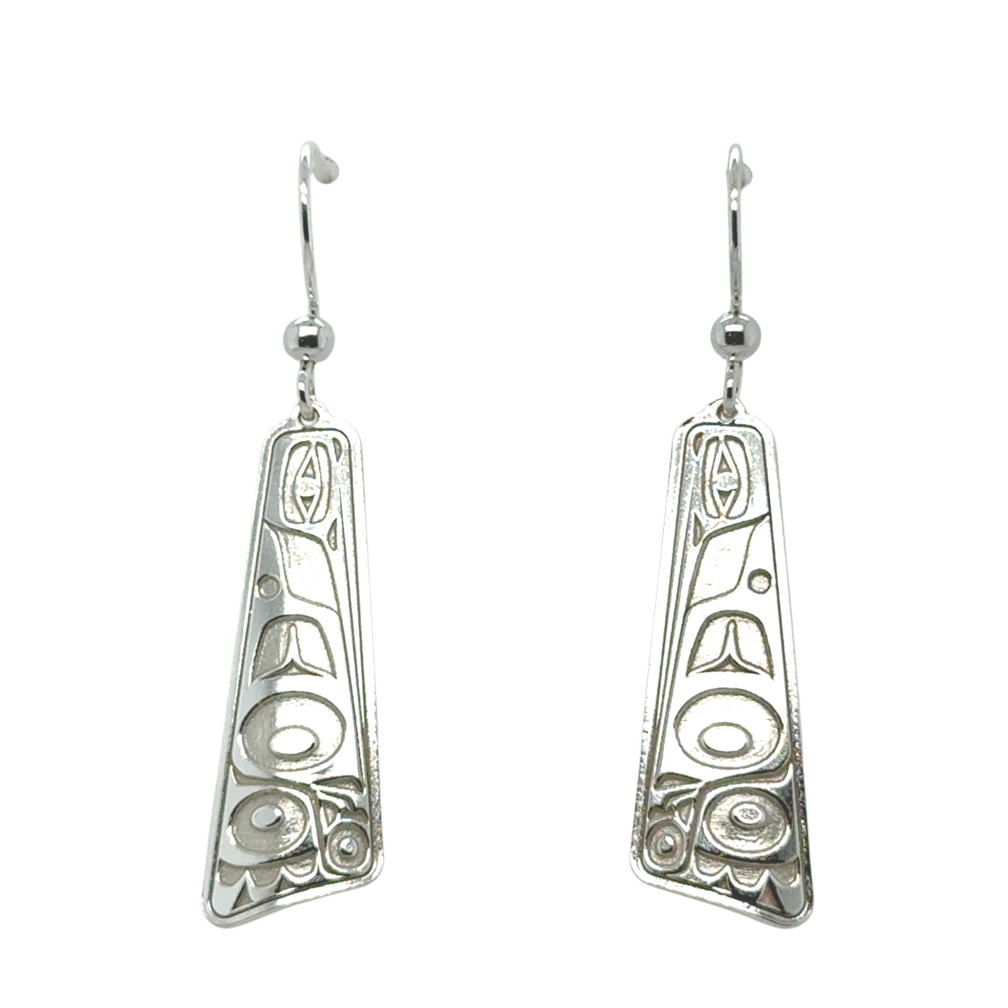 Earrings - Sterling Silver - Drop - Triangle - Long - Hummingbird - 32mm