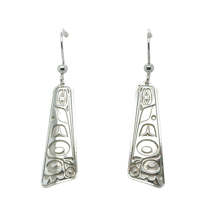 Earrings - Sterling Silver - Drop - Triangle - Long - Hummingbird - 32mm