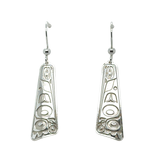 Earrings - Sterling Silver - Drop - Triangle - Long - Hummingbird - 32mm
