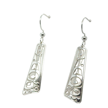 Earrings - Sterling Silver - Drop - Triangle - Long - Hummingbird - 32mm