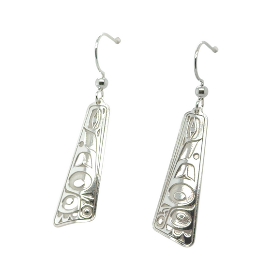 Earrings - Sterling Silver - Drop - Triangle - Long - Hummingbird - 32mm