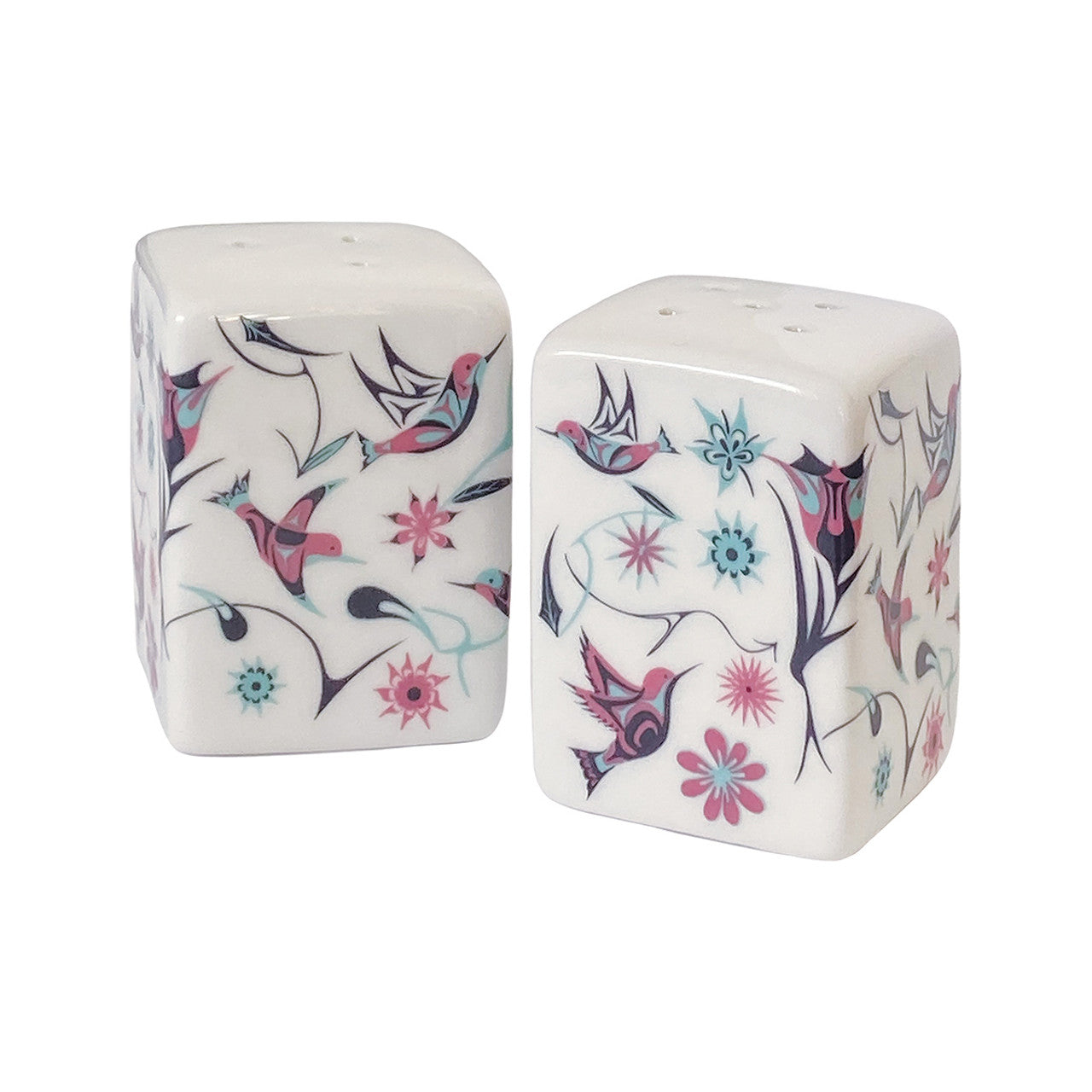 Salt & Pepper Shaker Set - Ceramic - Hummingbirds