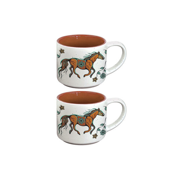 Espresso Mug - Ceramic - Set of 2 - Horse (Bebezhigooganzhii)