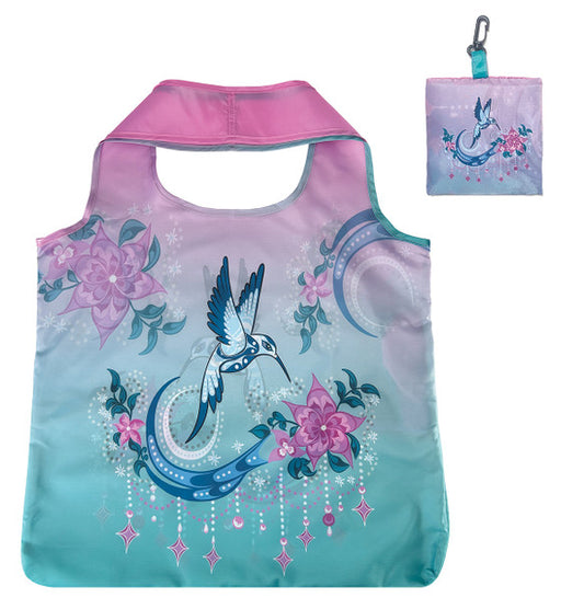 Shopping Bag - Folding - Hummingbird (Pink/Teal)
