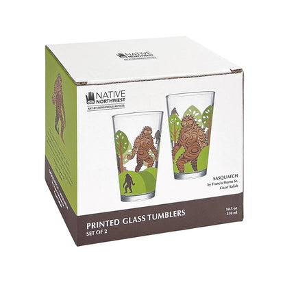 Printed Glass Tumbler Set - Sasquatch