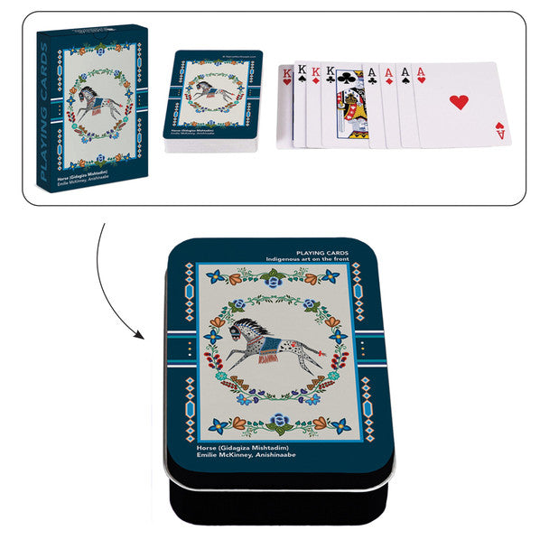 Playing Cards - Metal Tin - Horse (Gidagiza Mishtadim)