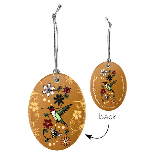 Ornament - Ceramic - Flat -  Hummingbird (Nenookaasi)