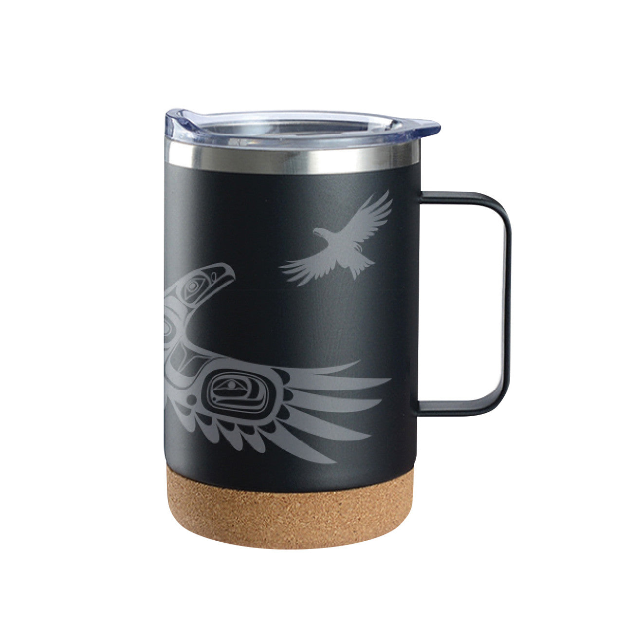 Travel Mug - Handle - Cork Base - 16oz - Soaring Eagle