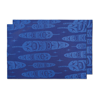 Placemats - Woven - Set of 2 - Feather