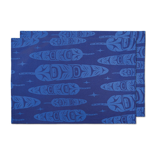 Placemats - Woven - Set of 2 - Feather