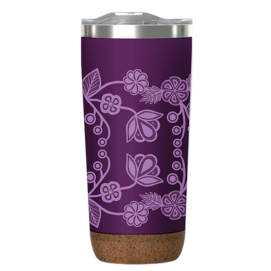 Travel Mug - Cork Base - 20oz - Ojibwe Florals