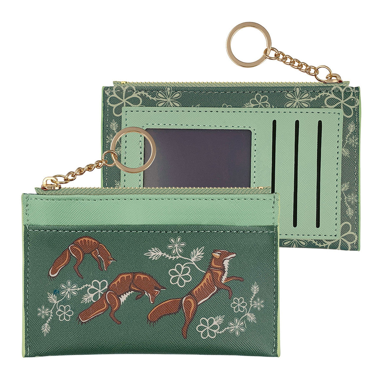 Zippered Card Wallet - Foxes (Wagooshna)