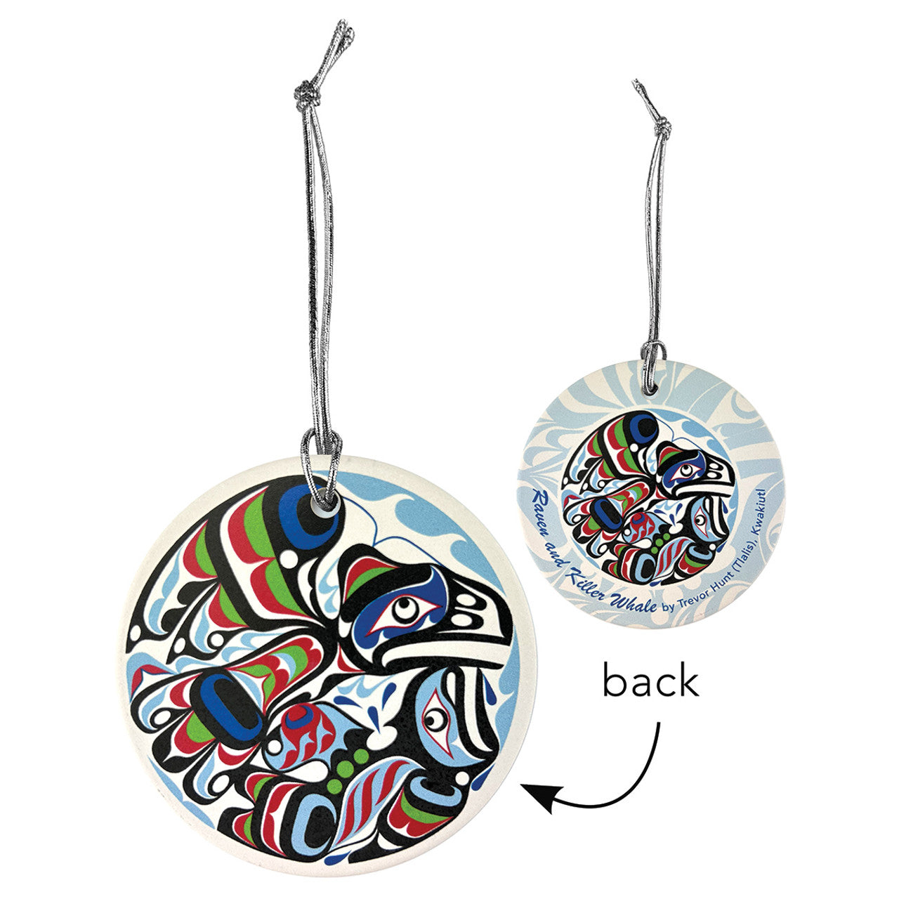 Ornament - Ceramic - Flat -  Raven & Killer Whale