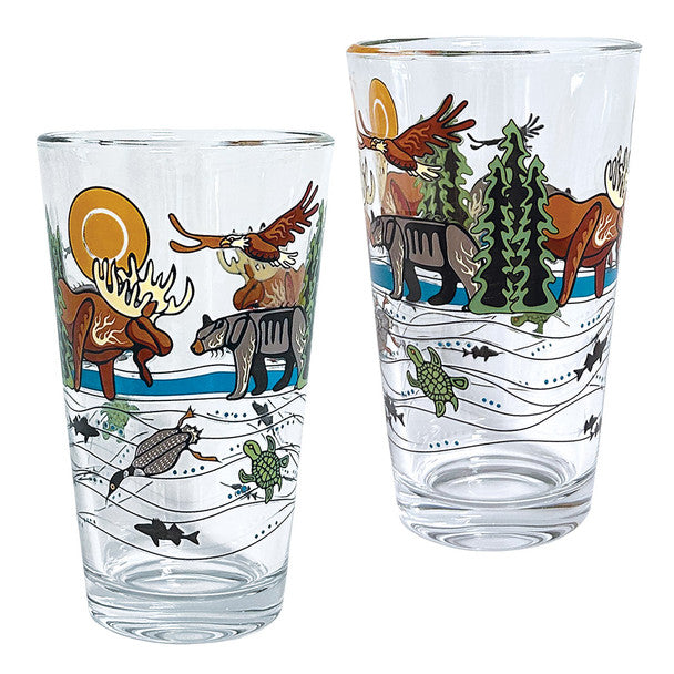Printed Glass Tumbler Set - All My Relatives (Indinawemaaganidag)
