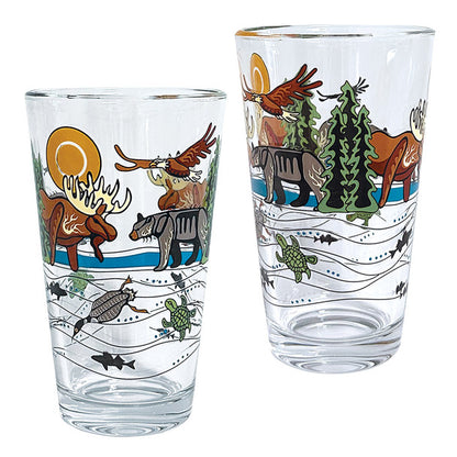Printed Glass Tumbler Set - All My Relatives (Indinawemaaganidag)