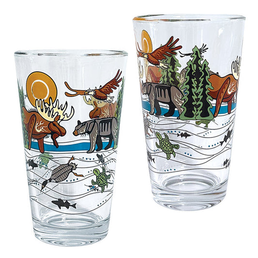 Printed Glass Tumbler Set - All My Relatives (Indinawemaaganidag)