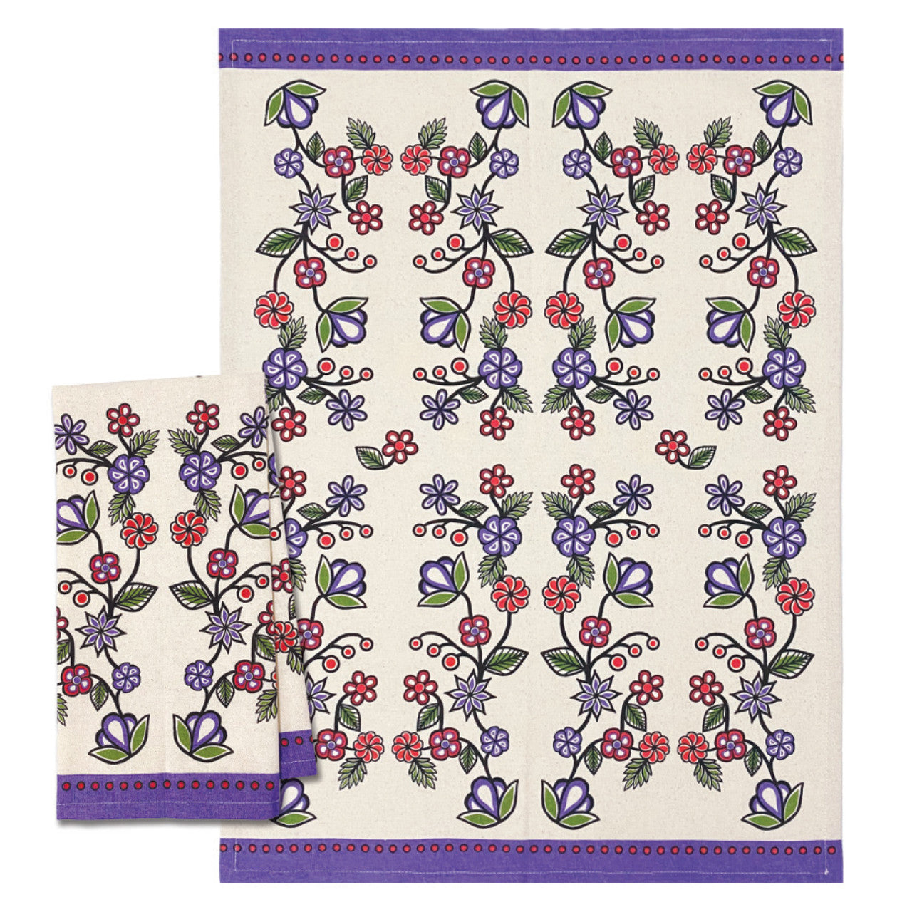 Tea Towel - Unbleached - Ojibwe Florals