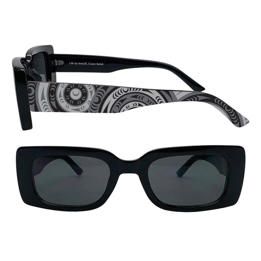 Sunglasses - Rectangle - Black - Life