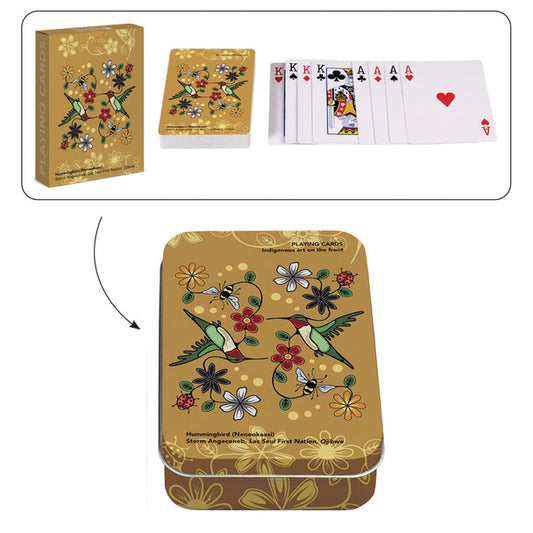 Playing Cards - Metal Tin -  Hummingbird (Nenookaasi)