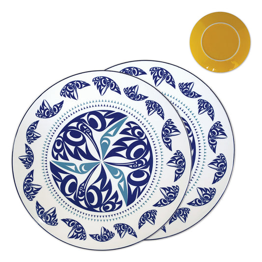 Dinner Plate - Set of 2 - Porcelain - Hummingbird Yellow