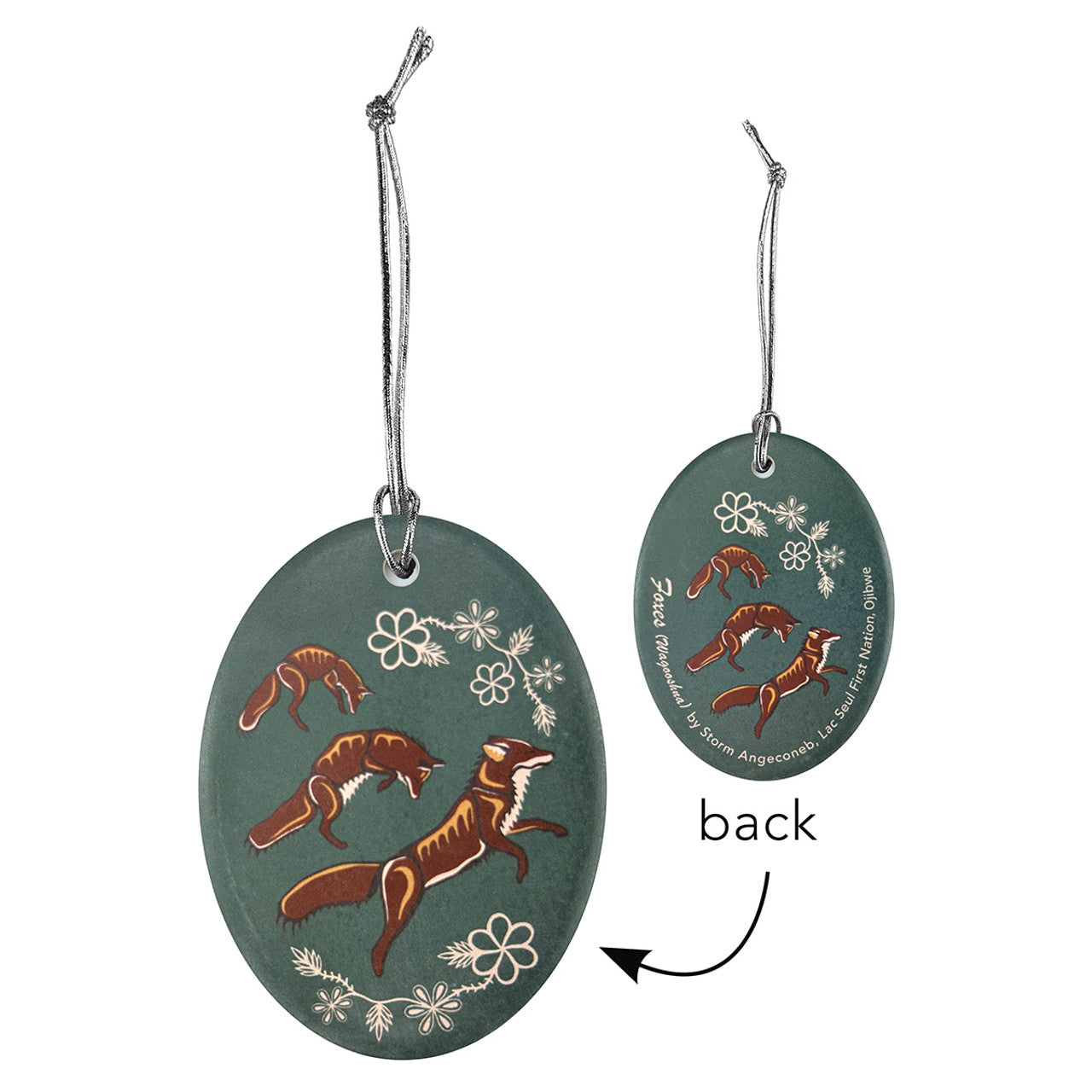 Ornament - Ceramic - Flat -  Foxes (Wagooshna)