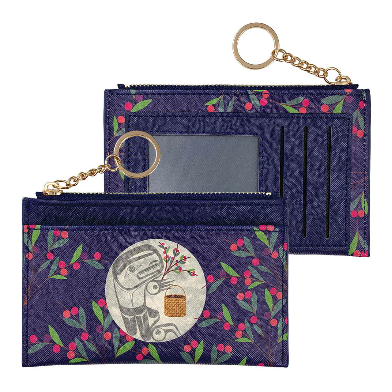 Zippered Card Wallet - Berry Picker in the Moon