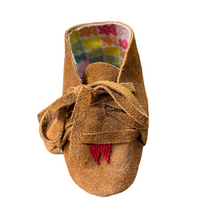 Moccasins - Infant - Suede - Brown - Red Geometric