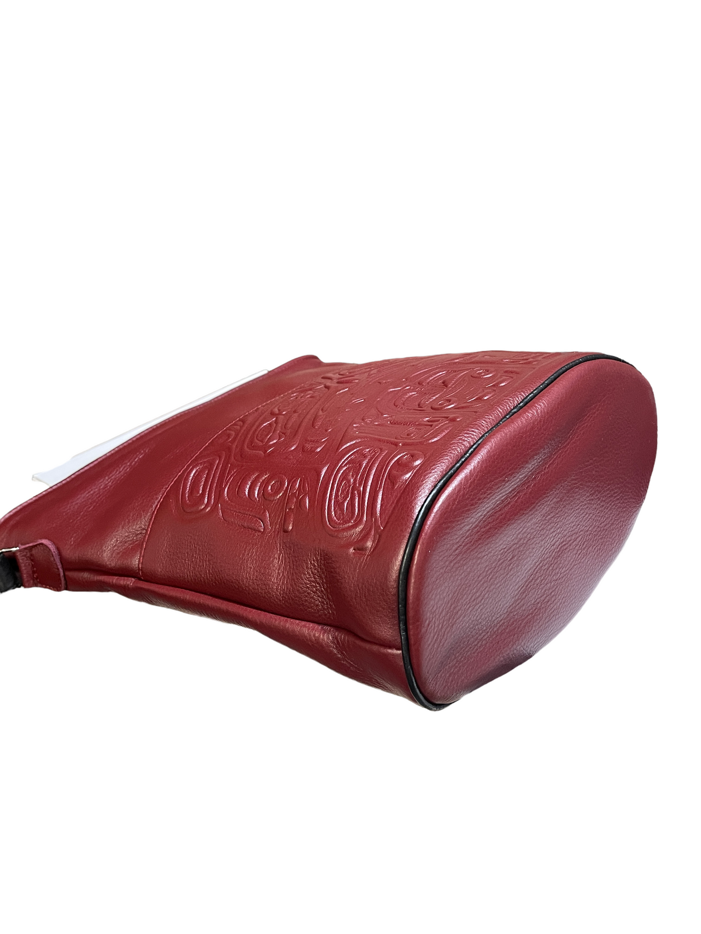 Purse - Bucket Zip Top - Cowhide - Maroon