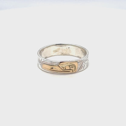 Ring - Gold and Silver - 3/16" - Hummingbird - Size 6.25