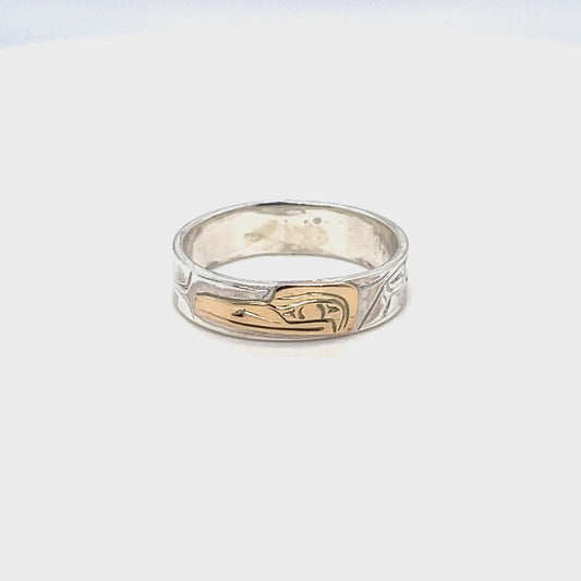 Ring - Gold and Silver - 3/16" - Hummingbird - Size 6.25