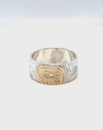 Ring - Gold and Silver - 3/8" - Orca - Size 9