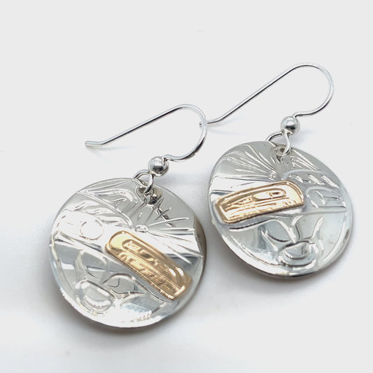 Earrings - Gold & Silver - Oval - Orca