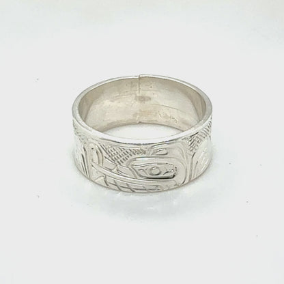 Ring - Sterling Silver - 5/16" - Wolf - Size 6