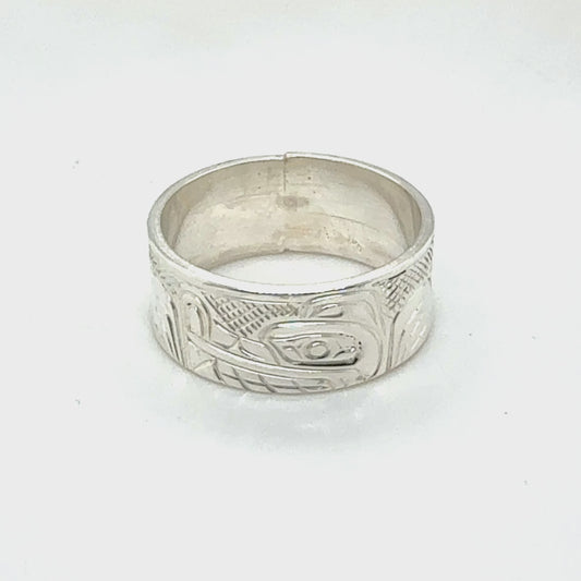 Ring - Sterling Silver - 5/16" - Wolf - Size 6