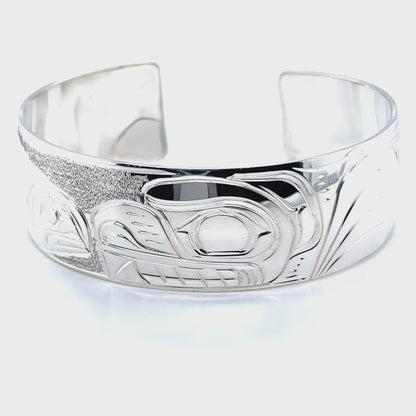 Bracelet - Sterling Silver - 3/4" - Bear & Salmon