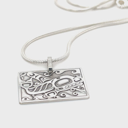Pendant - Sterling Silver - Rectangle - Orca