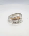 Ring - Gold and Silver - 3/16" - Wrap - Hummingbird - Size 6