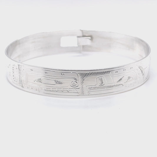 Bangle - Sterling Silver - 1/2" - Orca & Eagle