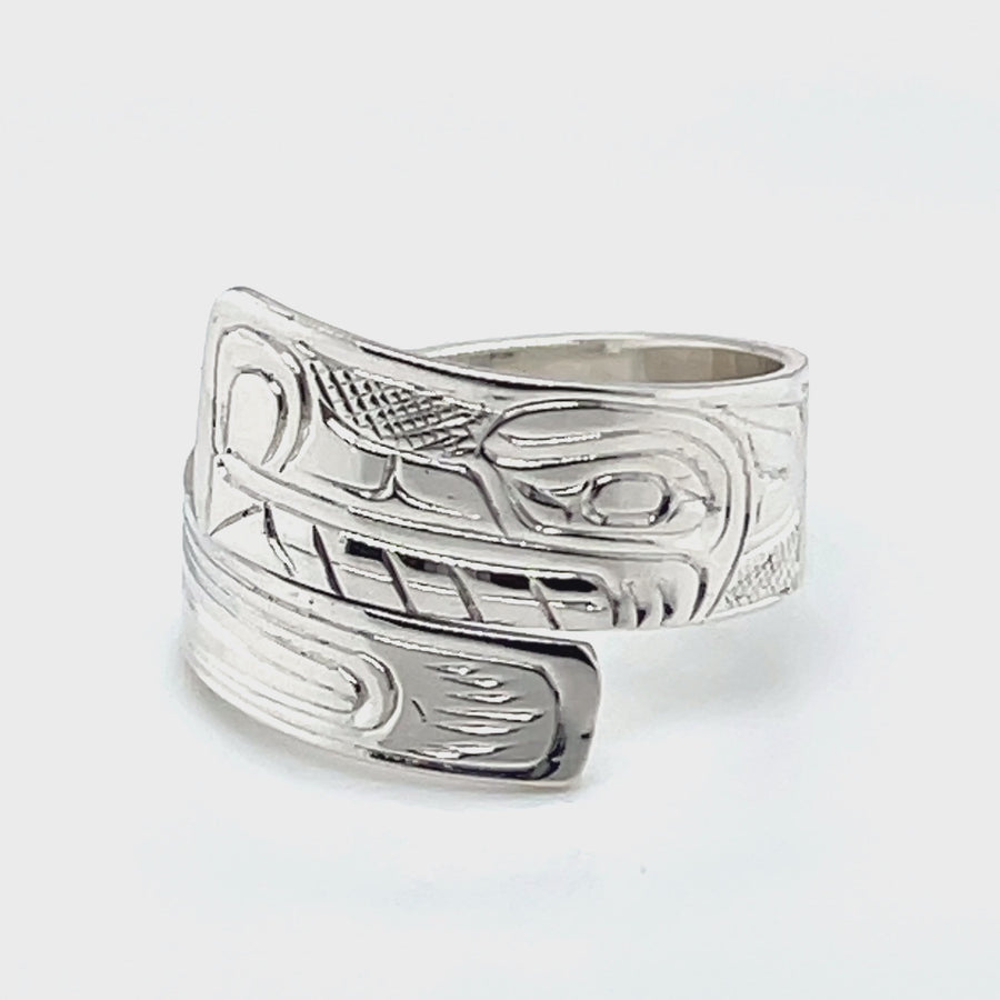Ring - Sterling Silver - Wrap - Wolf - size 10