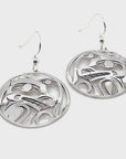 Earrings - Sterling Silver - Round - Wolf Moon