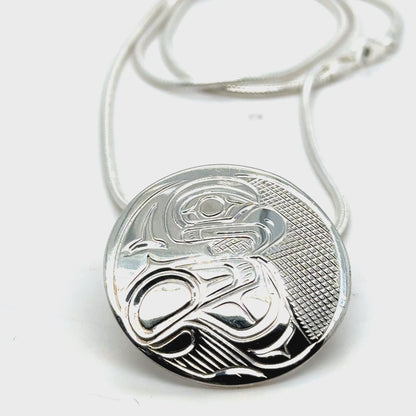 Pendant - Sterling Silver - Round - Eagle